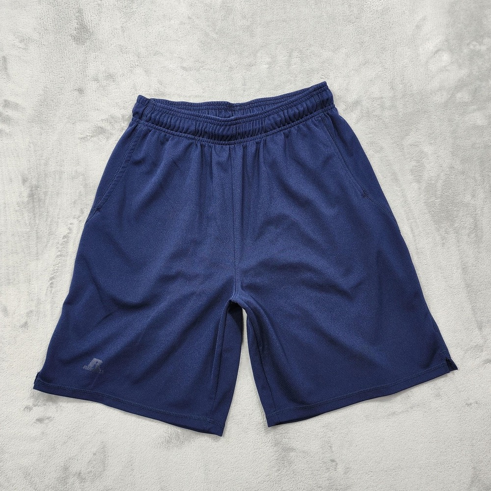 Russell Athletic Short Mens M Blue Dri-Power Mesh 9" Inseam Gym Training Workout
